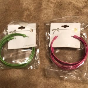 Earring pink and green